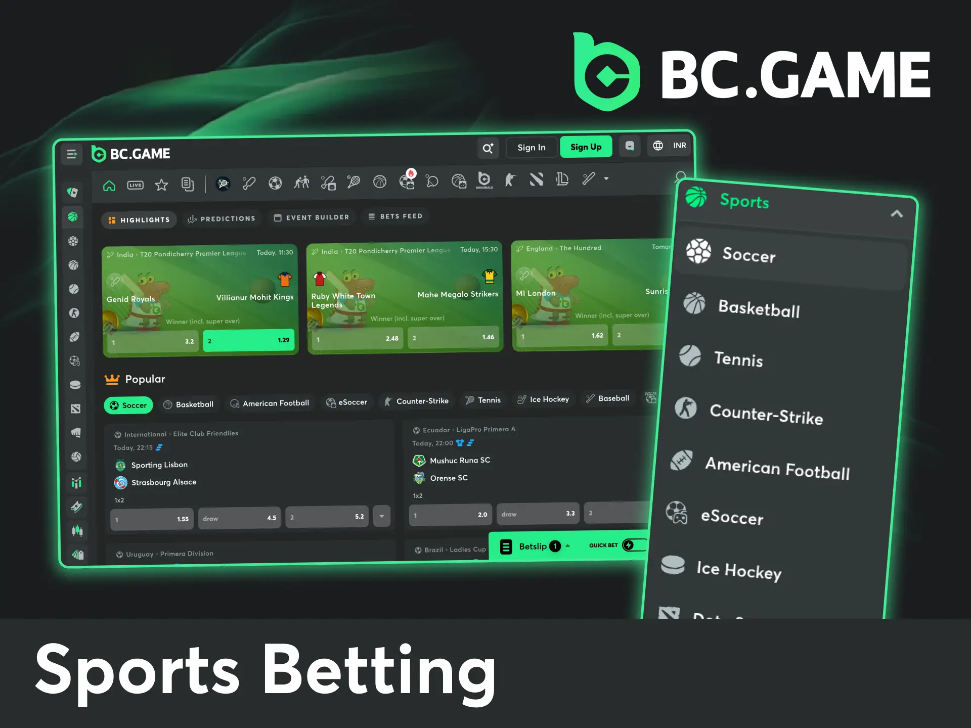 Open Hash game today, explore the BC Game bookmaker, and place your sports bets.