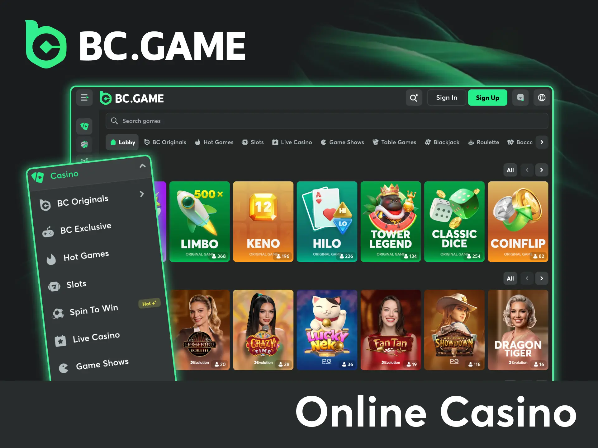 Visit the BC Game casino section, try exciting slots, and win big in India.